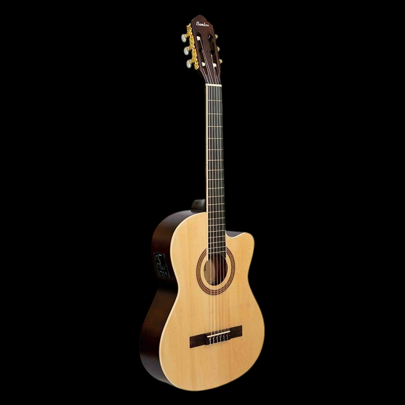 Guitarra Bamboo Electroclasica Studio Natural 39” con Funda