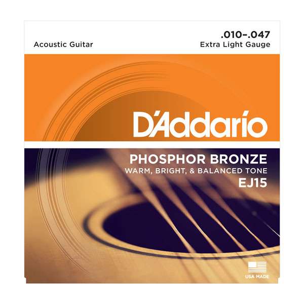 Daddario EJ15 Phosphor Bronze 10-47 Daddario Cuerdas Guitarra Acustica