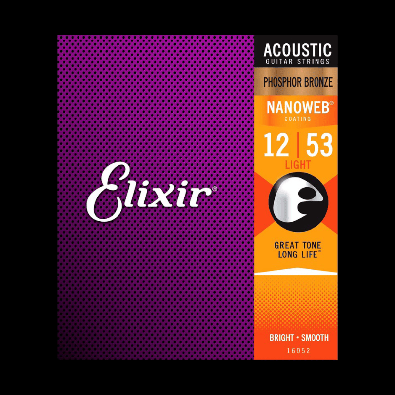 Elixir Nanoweb 12-53  Phosphor Bronze Elixir Cuerdas Guitarra Acustica