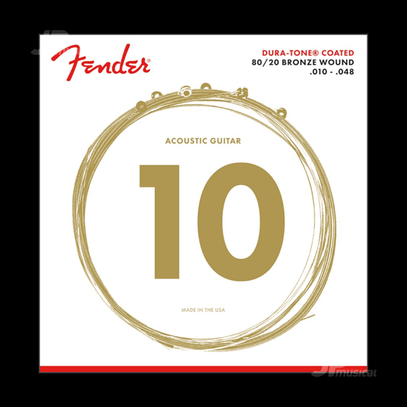 Fender 80/20 Bronze 10-48 Dura Tone Fender Cuerdas Guitarra Acustica
