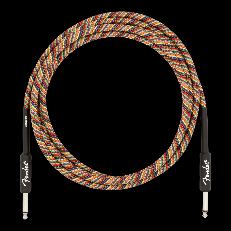 Cable  Festival Instrument Cable, Straight/Straight, 18.6', Pure Hemp, Rainbow Fender Cable de Instrumento