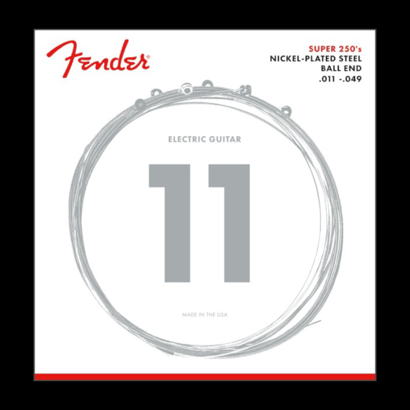 Fender Super 250's .011-.049 Nickel Plated Steel Ball End Fender Cuerdas Guitarra Electrica