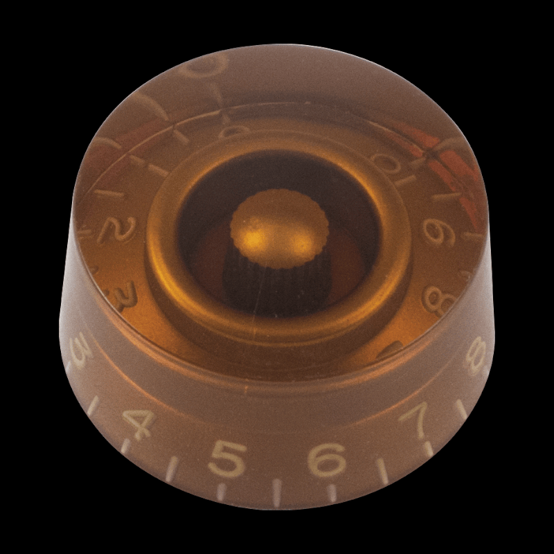 Knob - Speed, Embossed Numbers, Gibson style Amber CE Distribution Refacciones