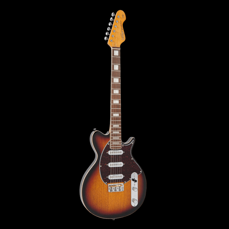 Vintage REVO Series 'Vision' Electric Guitar ~ Two Tone Sunburst Vintage Guitarra Electrica