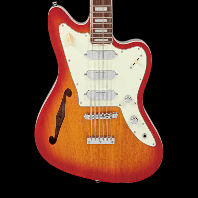 Vintage VRST6512RG REVO Surfmaster Thinline 12-String Electric Guitar RevoGlo Finish Vintage Guitarra Electrica